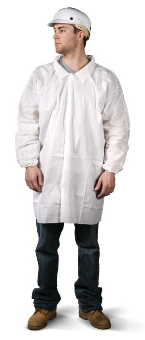WHITE SMS LAB COAT 30/CS - Tagged Gloves